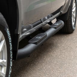 Big Step 4" Black Aluminum Round Side Bars, Select Ram 1500