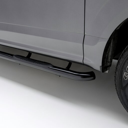 3" Round Black Steel Side Bars, Select Chevrolet Tahoe, GMC Yukon