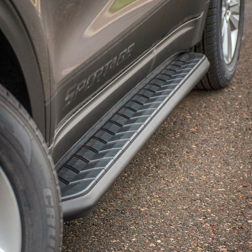 AeroTread 5" x 73" Black Stainless Running Boards, Select Equinox, Terrain