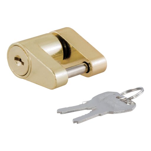 Curt Coupler Lock (1/4" Pin, 3/4" Latch Span, Padlock, Brass-Plated) - 23022