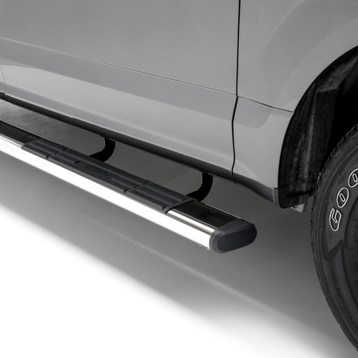 6" x 75" Polished Stainless Oval Side Bars, Select Ford F-150, F-250