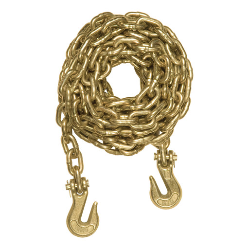 Curt 14' Transport Binder Safety Chain with 2 Clevis Hooks (26,400 lbs, Yellow Zinc) - 80309